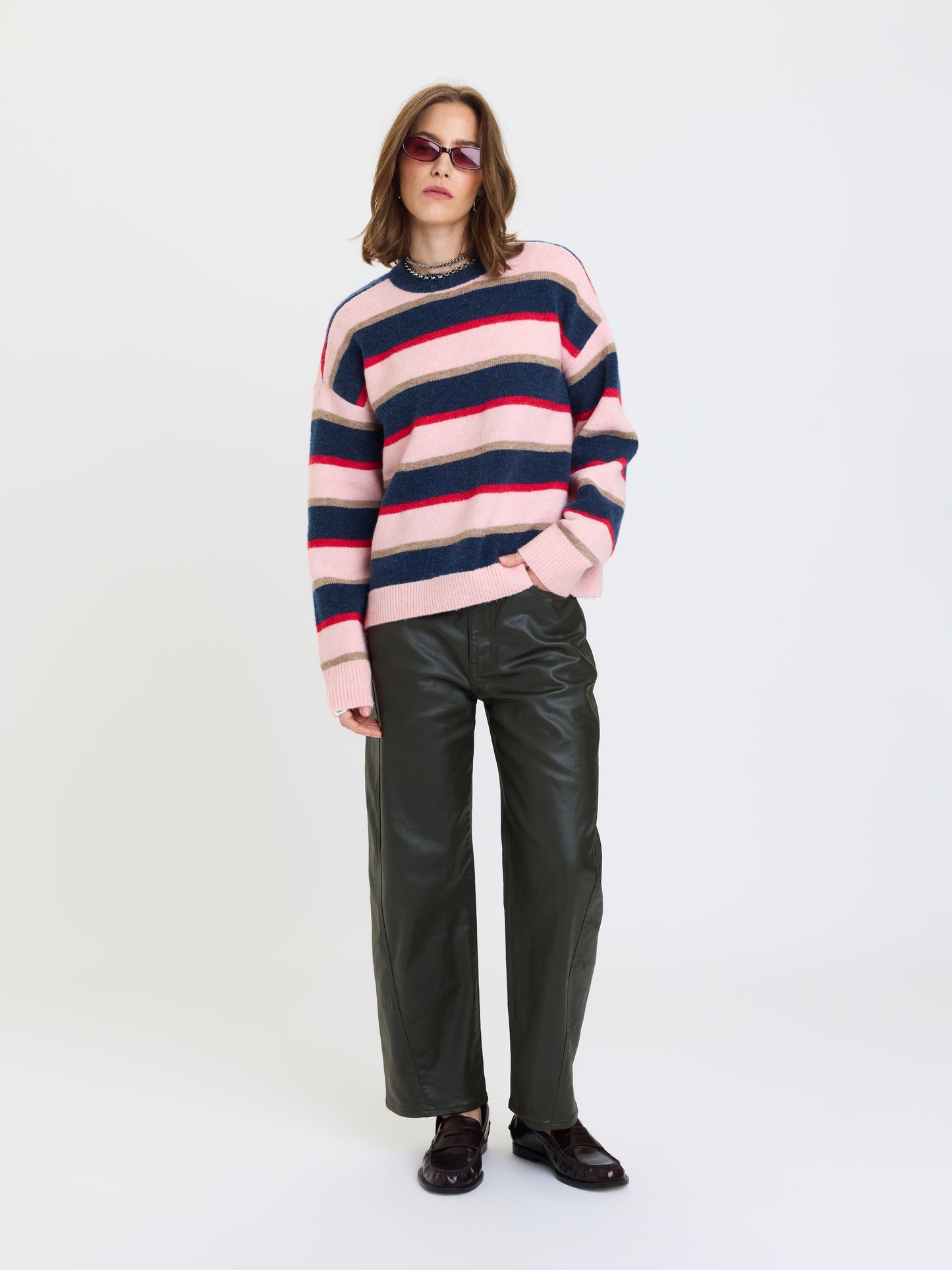Carlyle Everyday Crewneck in Coral Stripe
