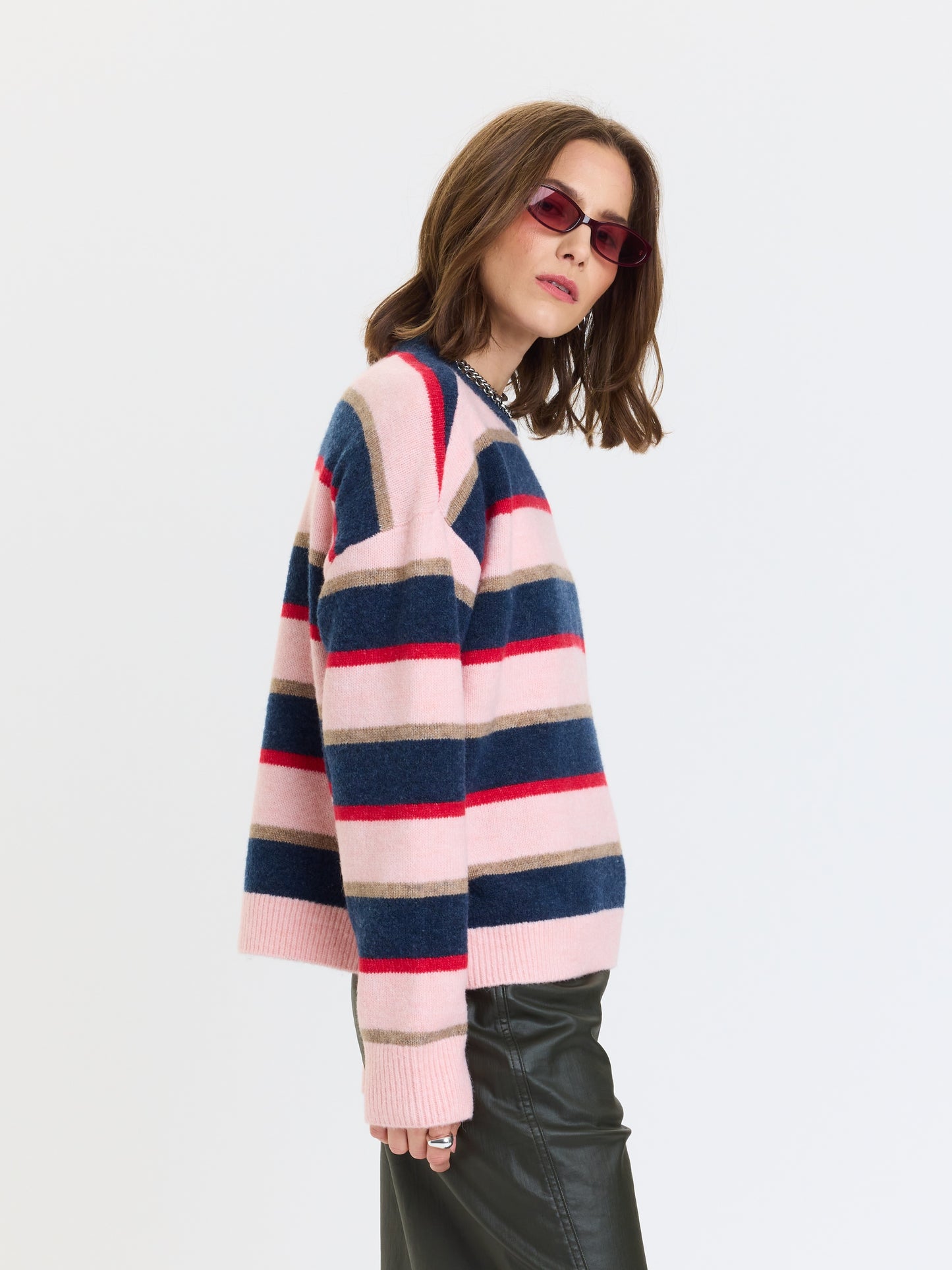 Carlyle Everyday Crewneck in Coral Stripe