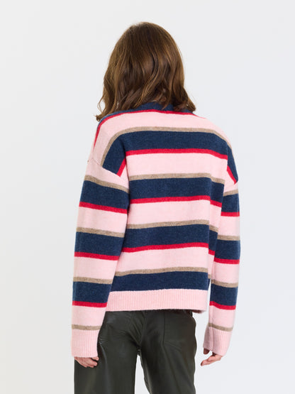 Carlyle Everyday Crewneck in Coral Stripe