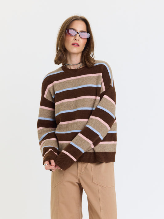 Carlyle Everyday Crewneck in Dune Stripe