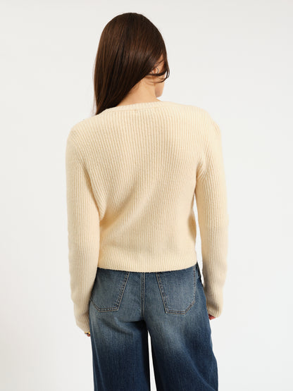 Muse Embellished Crewneck in Ivory