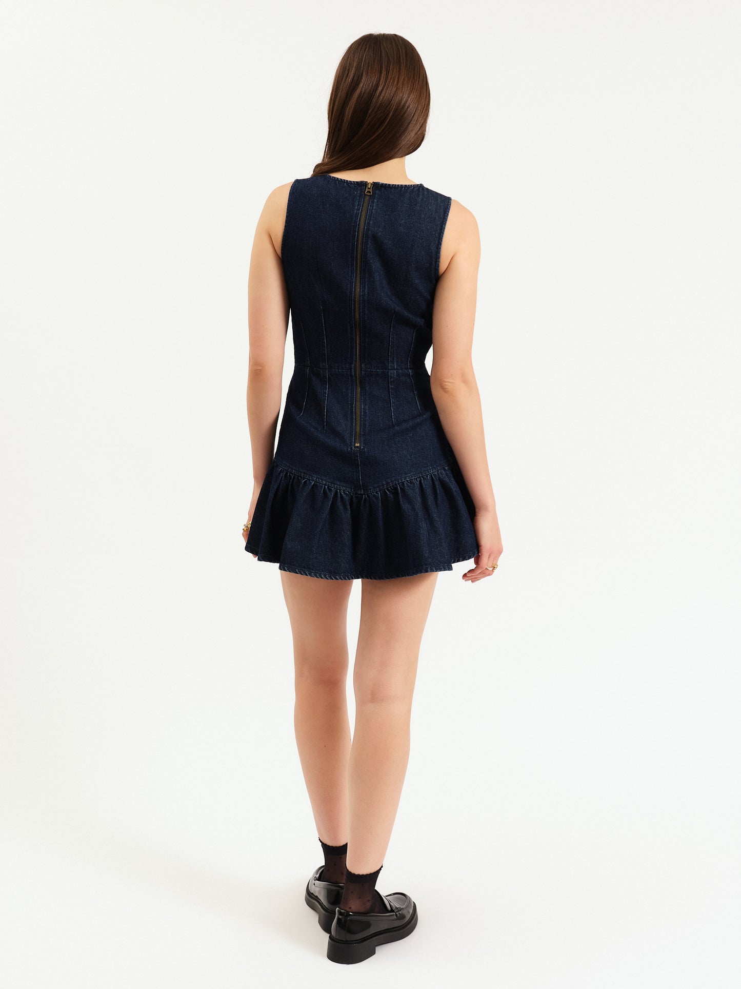Laurel Ruffle Dress in Moonlight Rinse