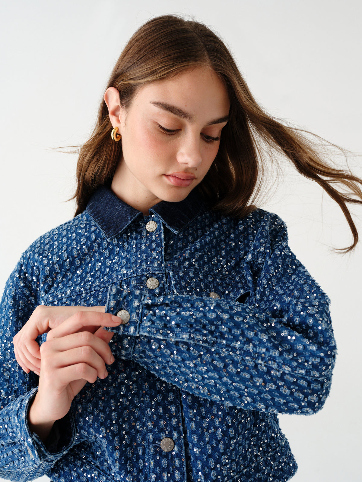 Del Mar Cropped Trucker Jacket in Prism