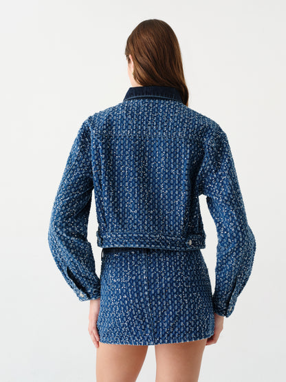 Del Mar Cropped Trucker Jacket in Prism