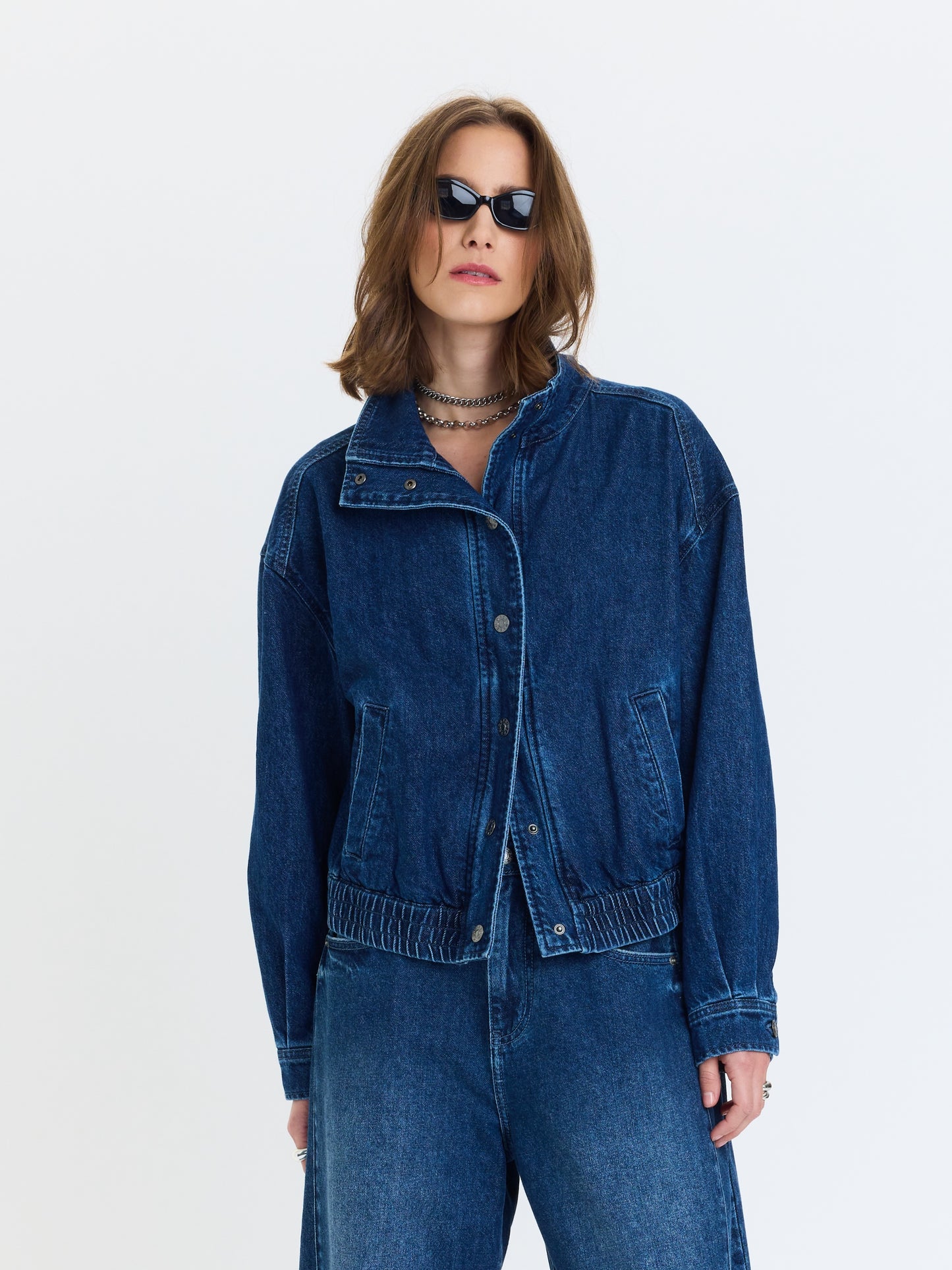 Phantom Funnel Neck Jacket in Rush