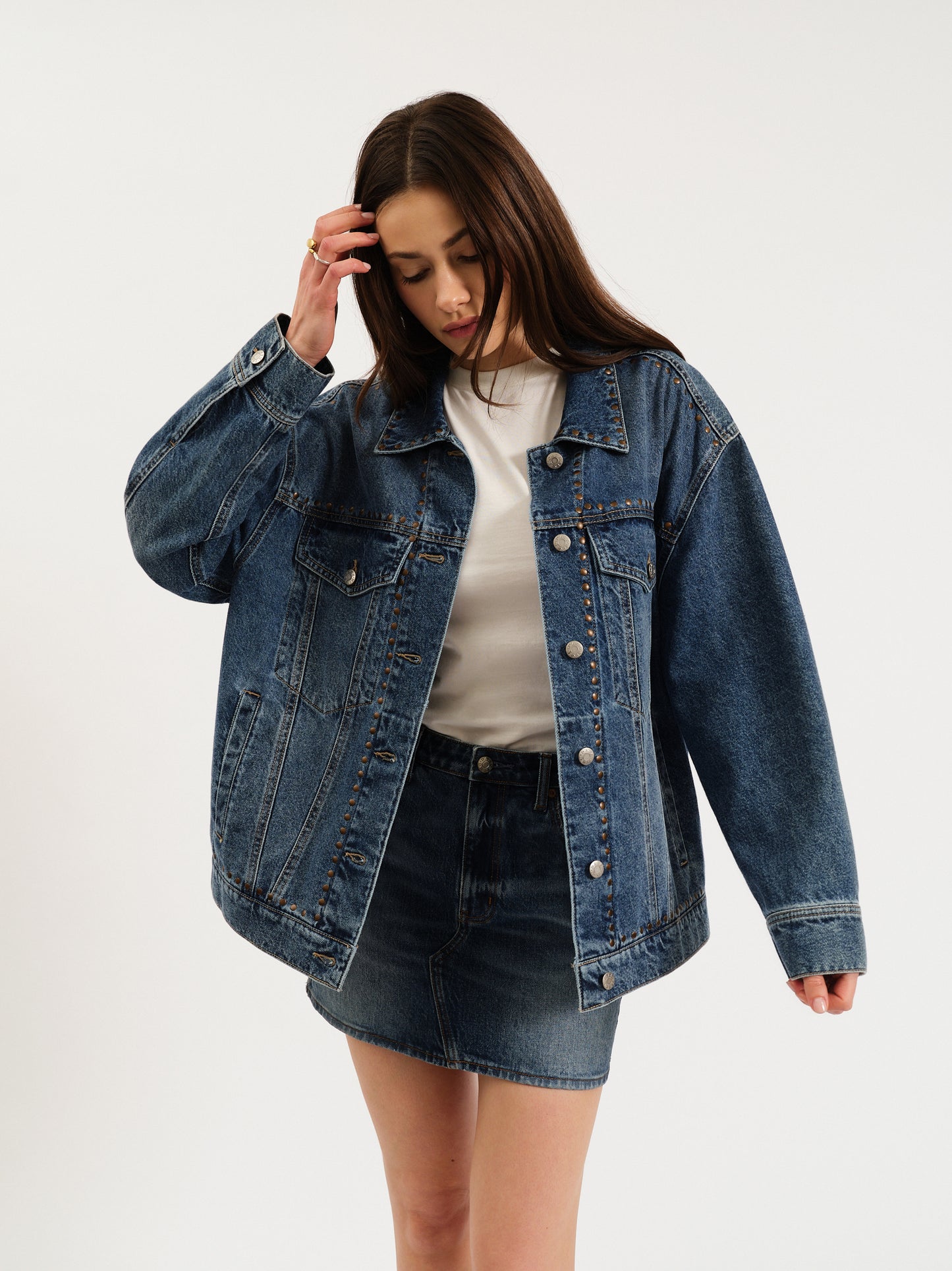 Beau Boyfriend Jacket in Vintage Blue