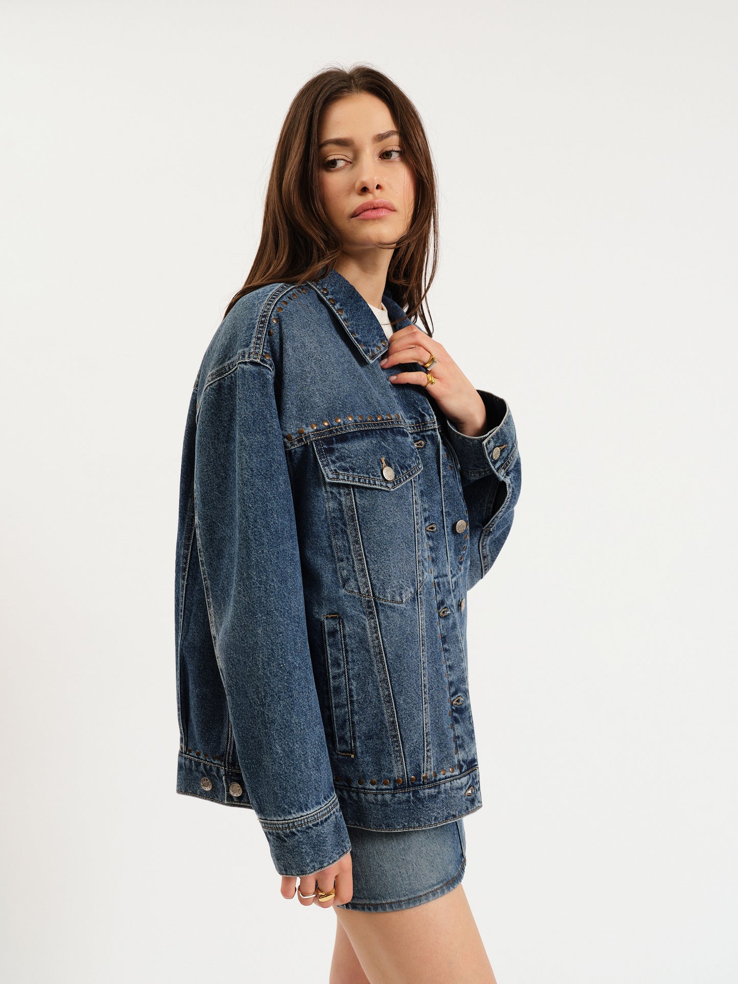 Beau Boyfriend Jacket in Vintage Blue