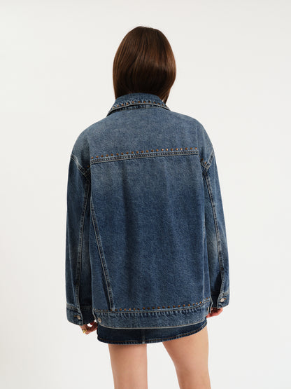 Beau Boyfriend Jacket in Vintage Blue