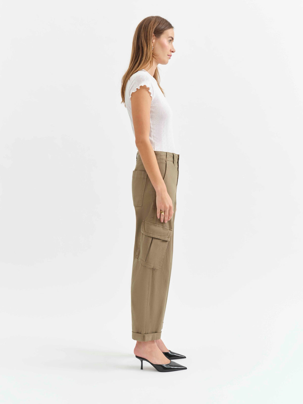 The Squad Curved Leg Cargo Pant in Thicket