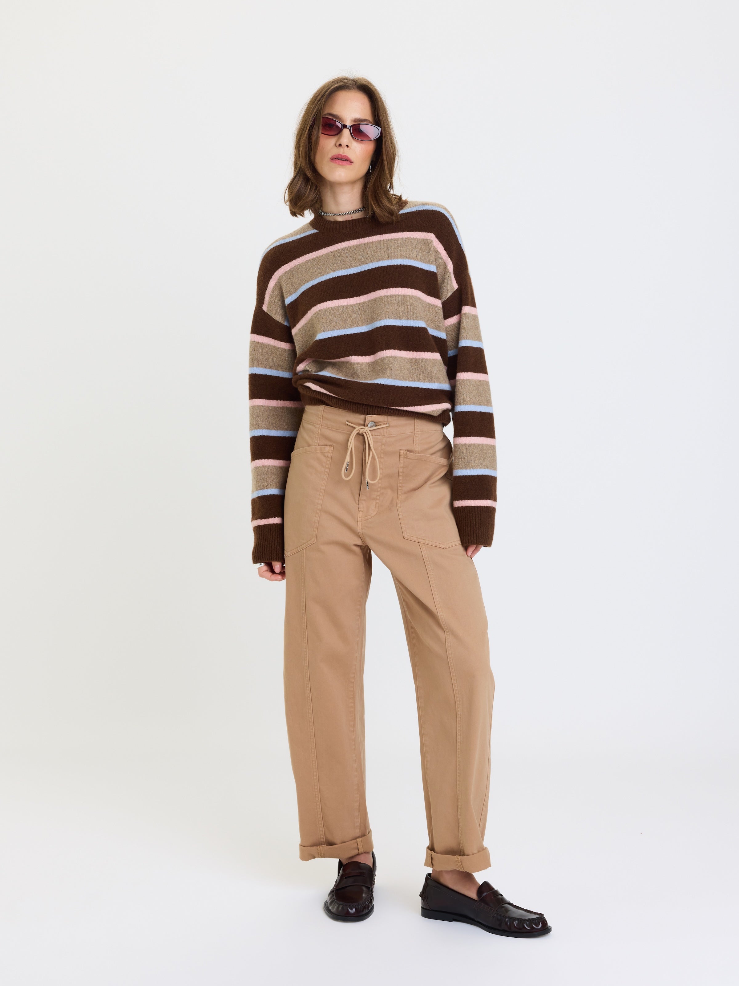 Villa Drawstring Barrel Leg Pant in Latte – Daze Denim