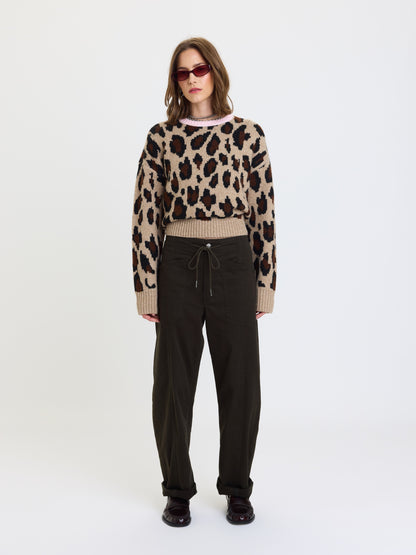 Villa Drawstring Barrel Pant in Fern