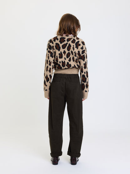 Villa Drawstring Barrel Pant in Fern