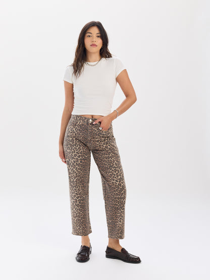 Westward High Rise Barrel Leg in Cool Cat