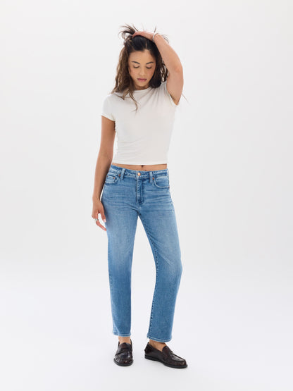 Rebel Mid Rise Slim Straight in Real Deal