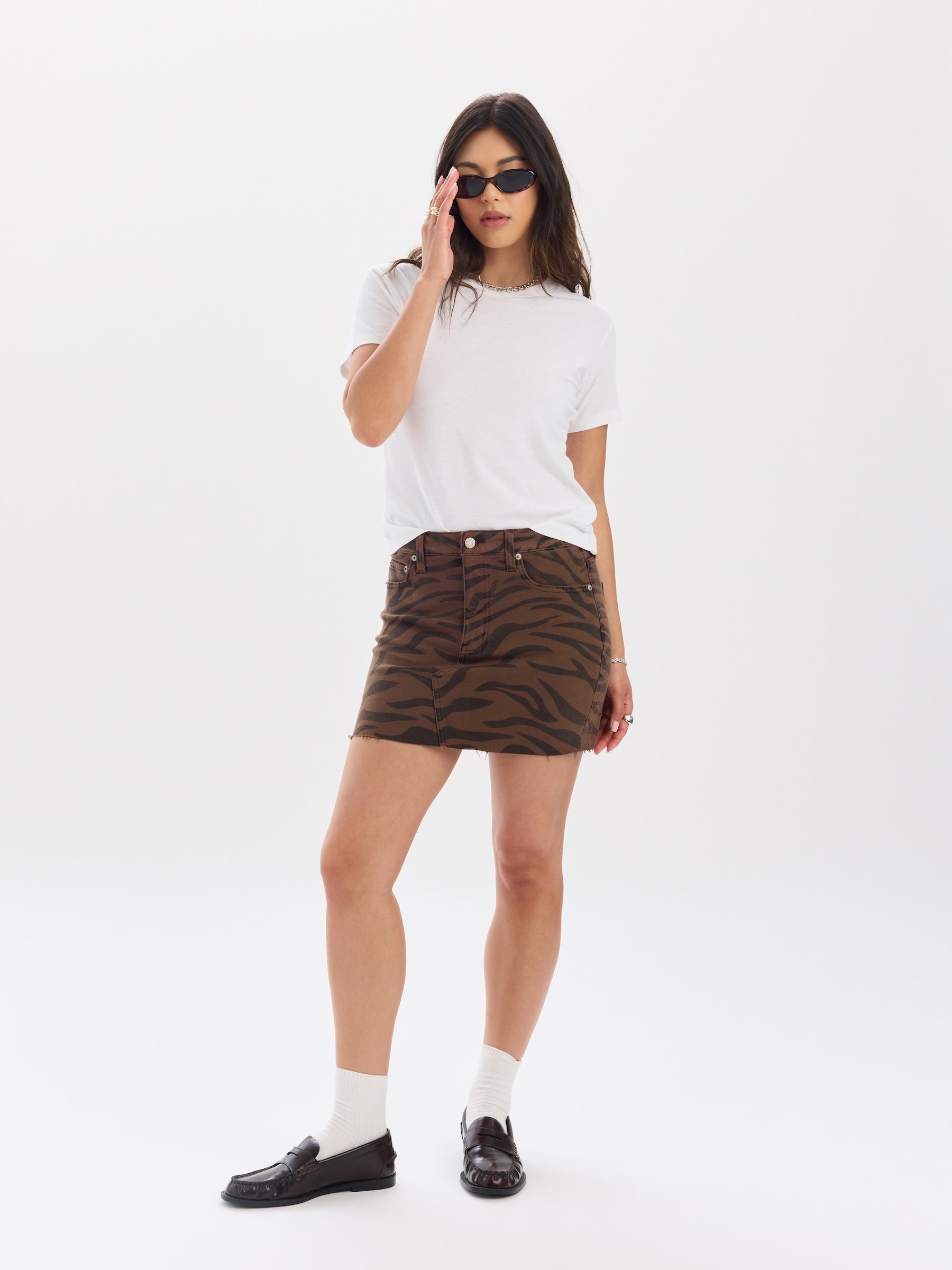 ˙˚ʚ ℳ ɞ˚˙ Malibu Mini Skirt in Desert Zebra – Daze Denim