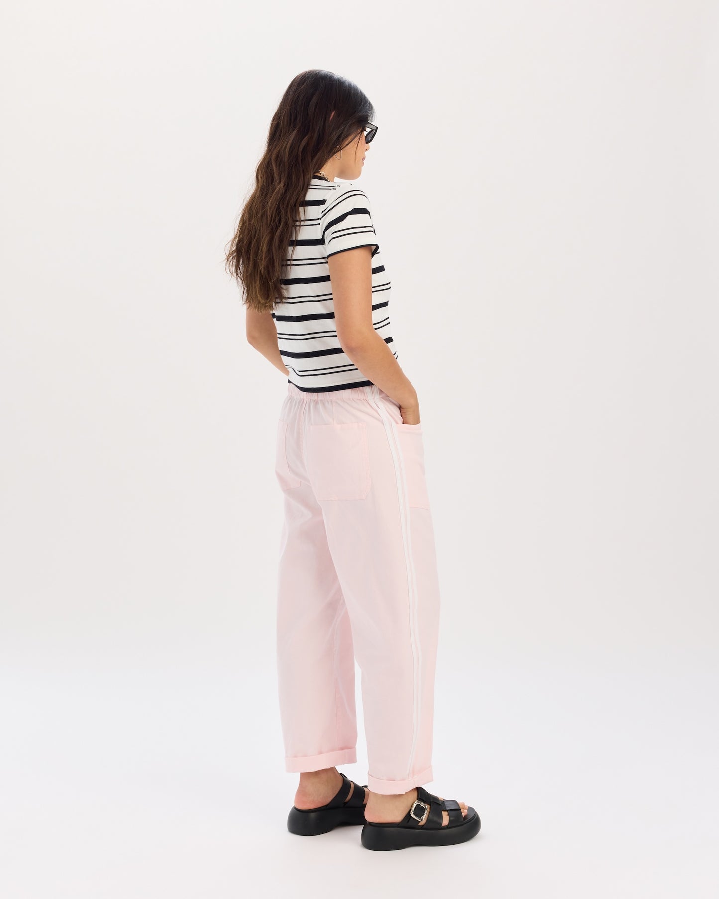 Villa Drawstring Barrel Pant in Petal