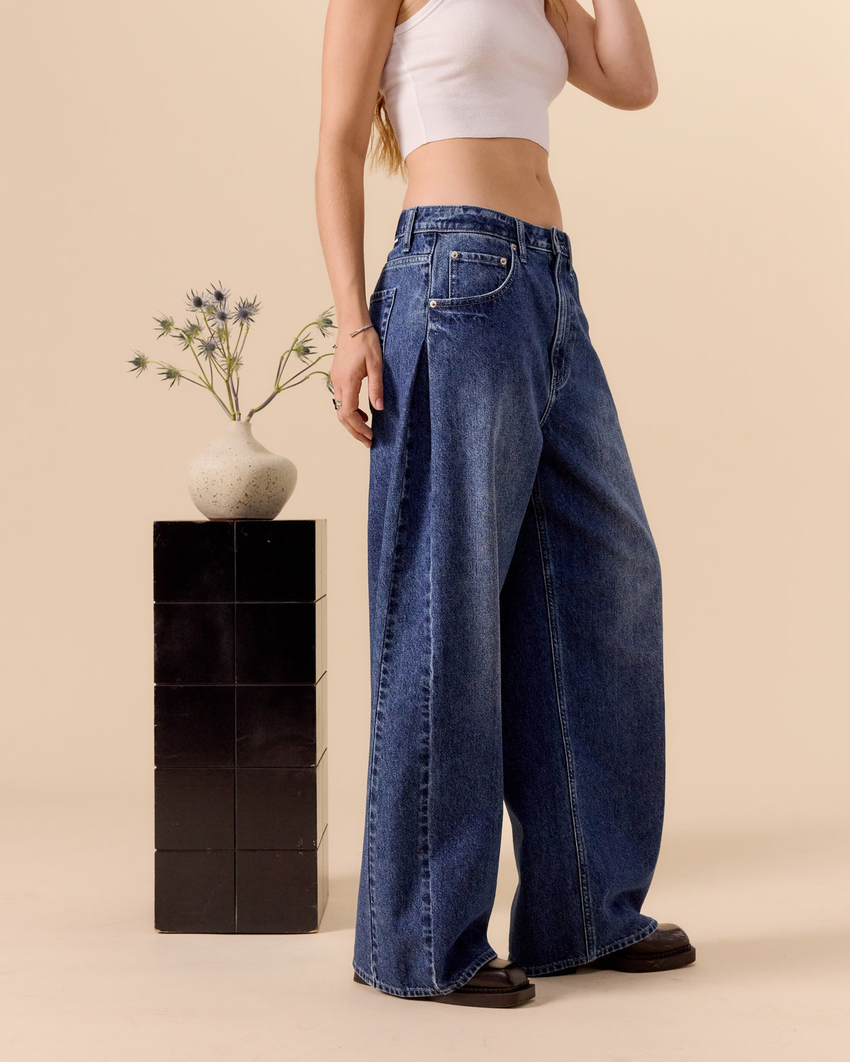 Hero High Rise Pleated Baggy Pant - Dreamland