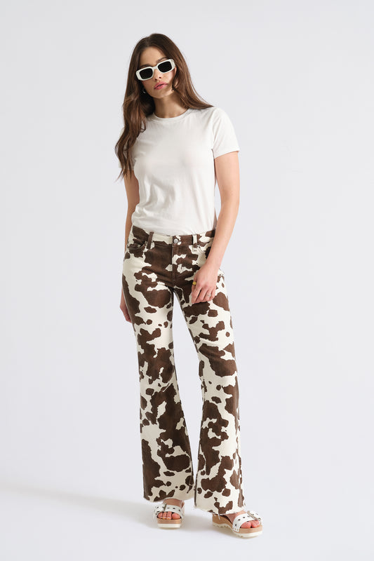 Lowkey Low Rise Flare in Spotted