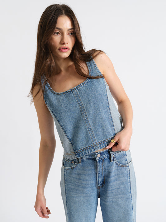 Solana Sleeveless Top in Coast