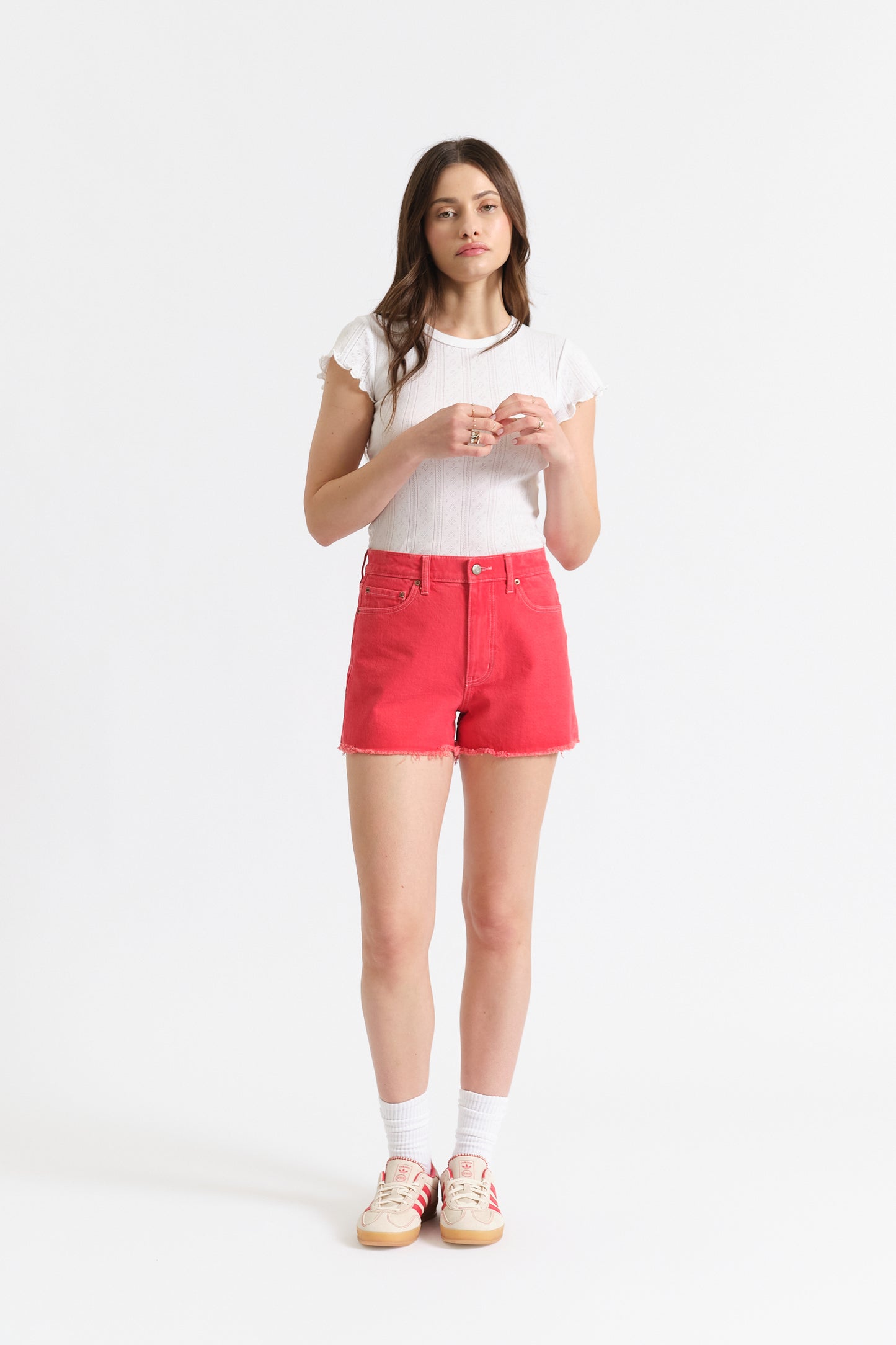 Troublemaker High Rise Short in Chili Pepper