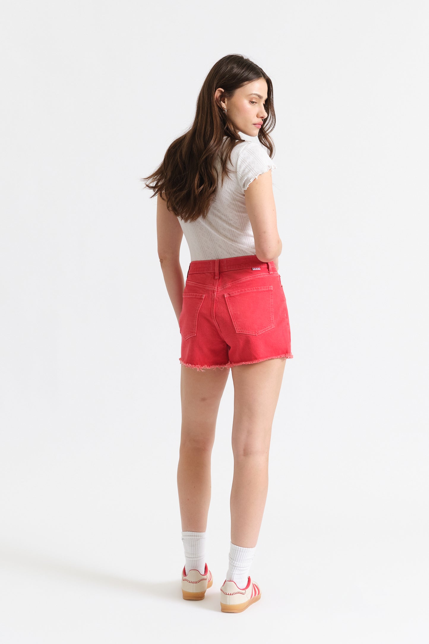 Troublemaker High Rise Short in Chili Pepper
