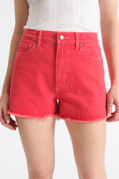 Troublemaker High Rise Short in Chili Pepper