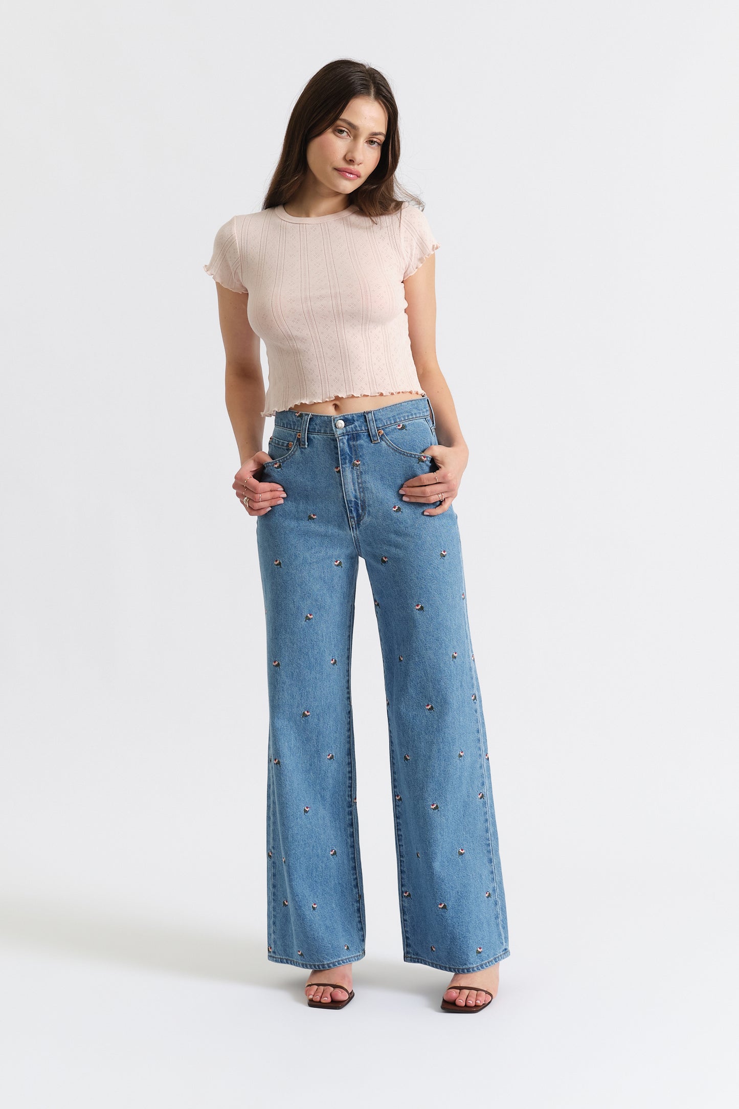 Far Out High Rise Wide Leg in Fated
