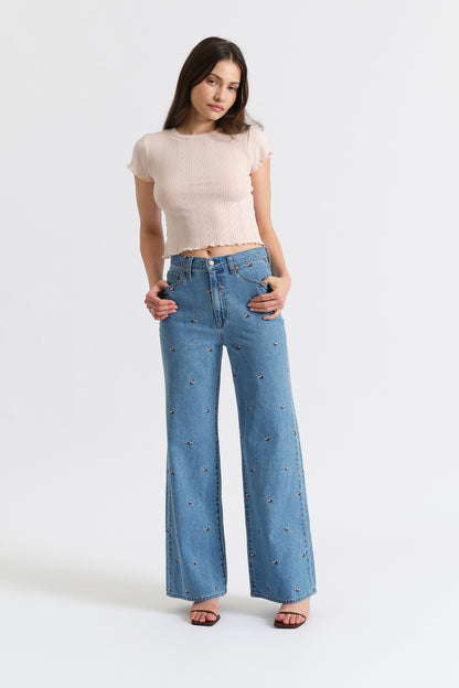 Far Out High Rise Wide Leg in Fated