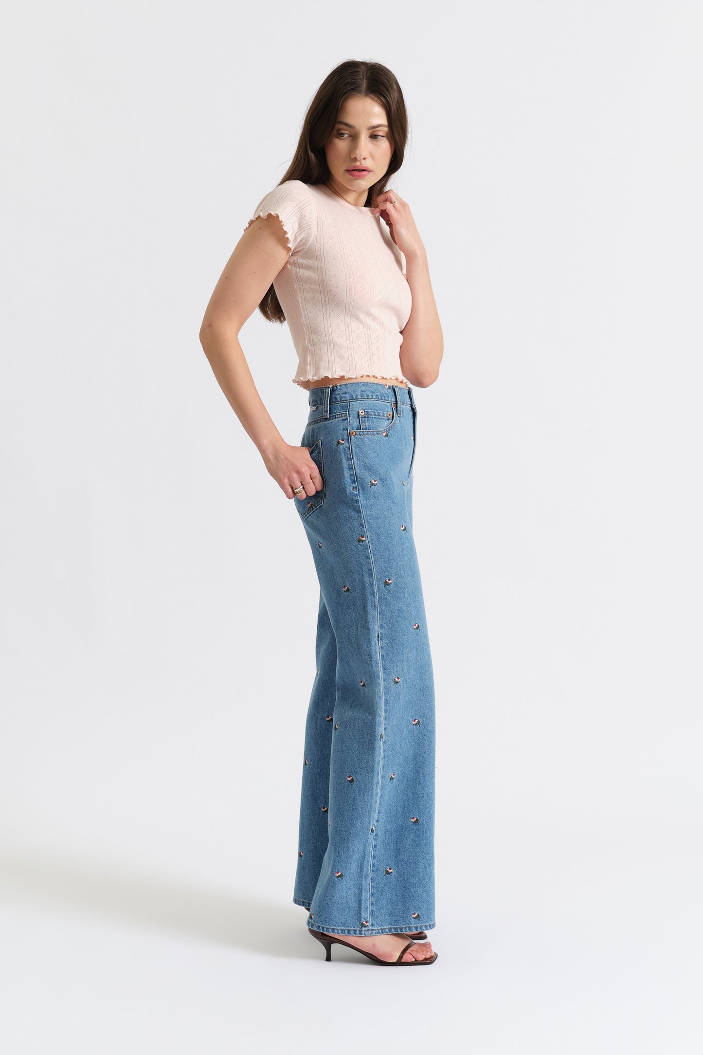 Far Out High Rise Wide Leg in Fated