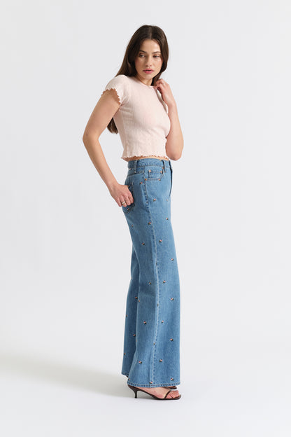 Far Out High Rise Wide Leg in Fated