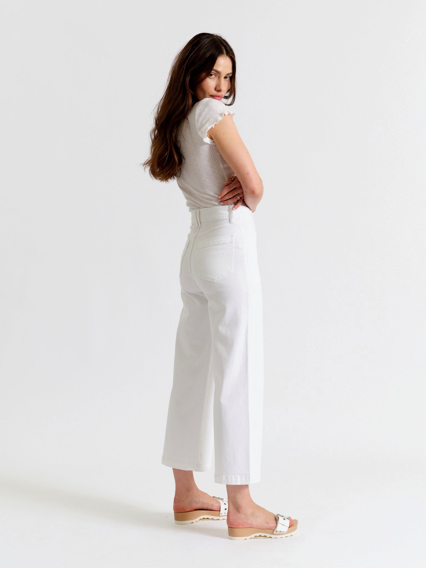 Valley Girl Wide Leg Ankle in Lamb