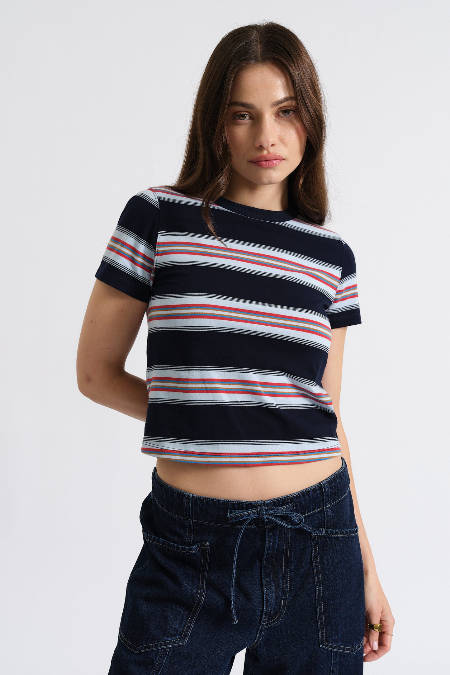 Zuma Crew Neck Tee in Shadow Stripe