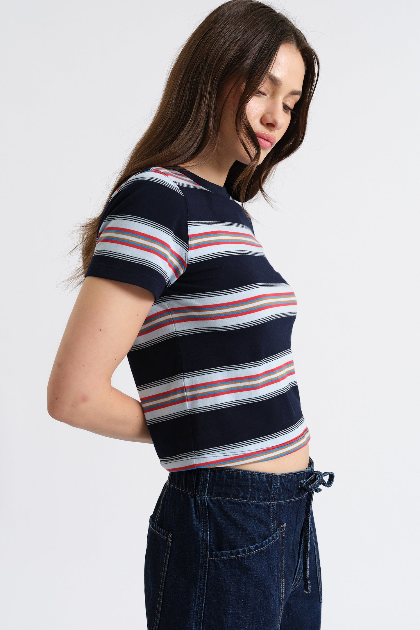Zuma Crew Neck Tee in Shadow Stripe