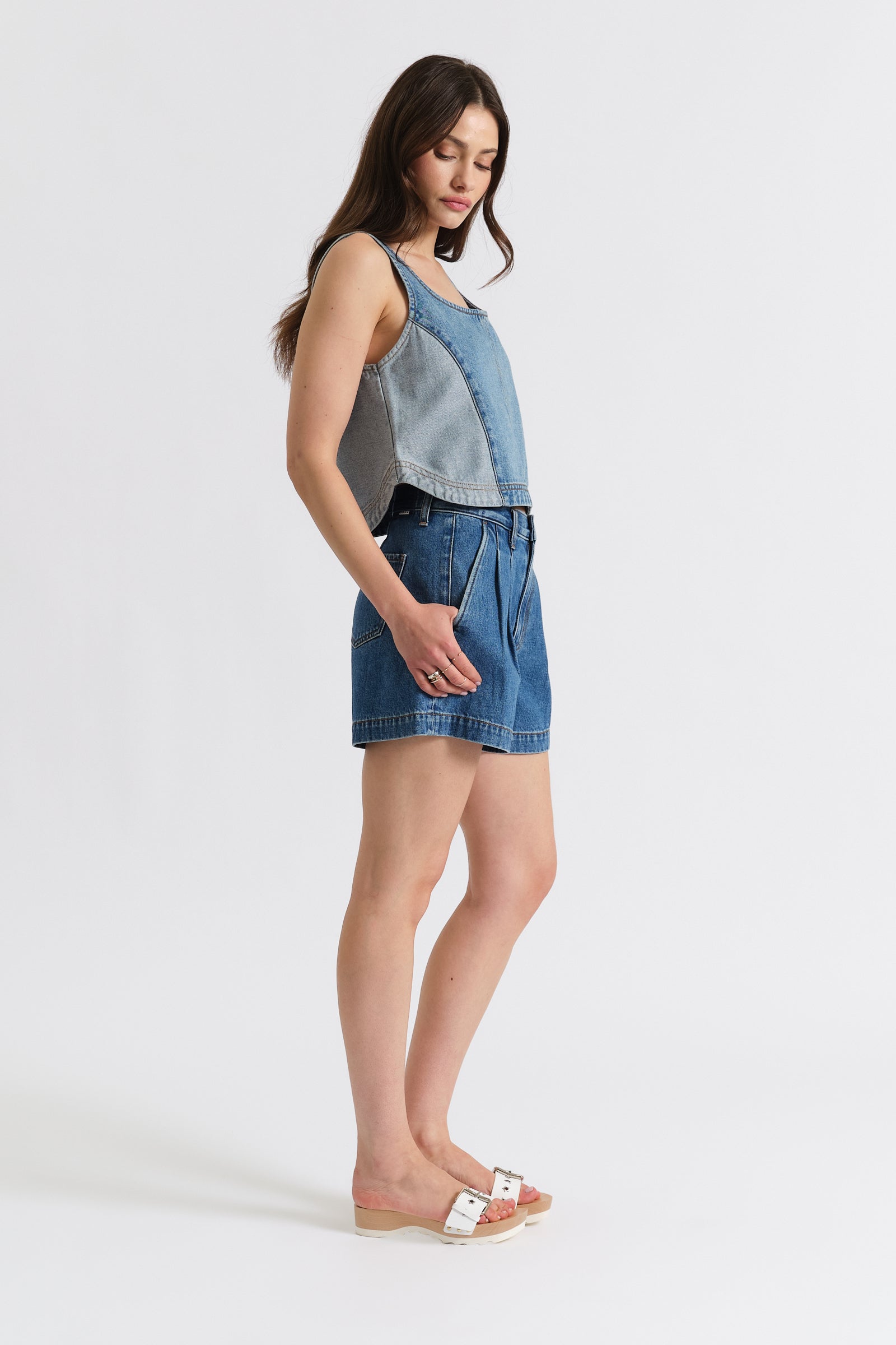 Coronado Pleated Short in Montage – Daze Denim
