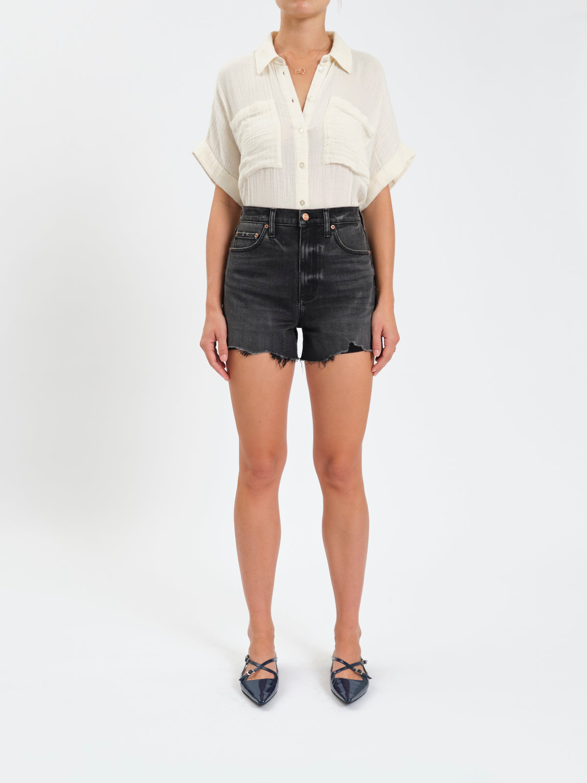 The Knockout High Rise Short in Night Life Vintage