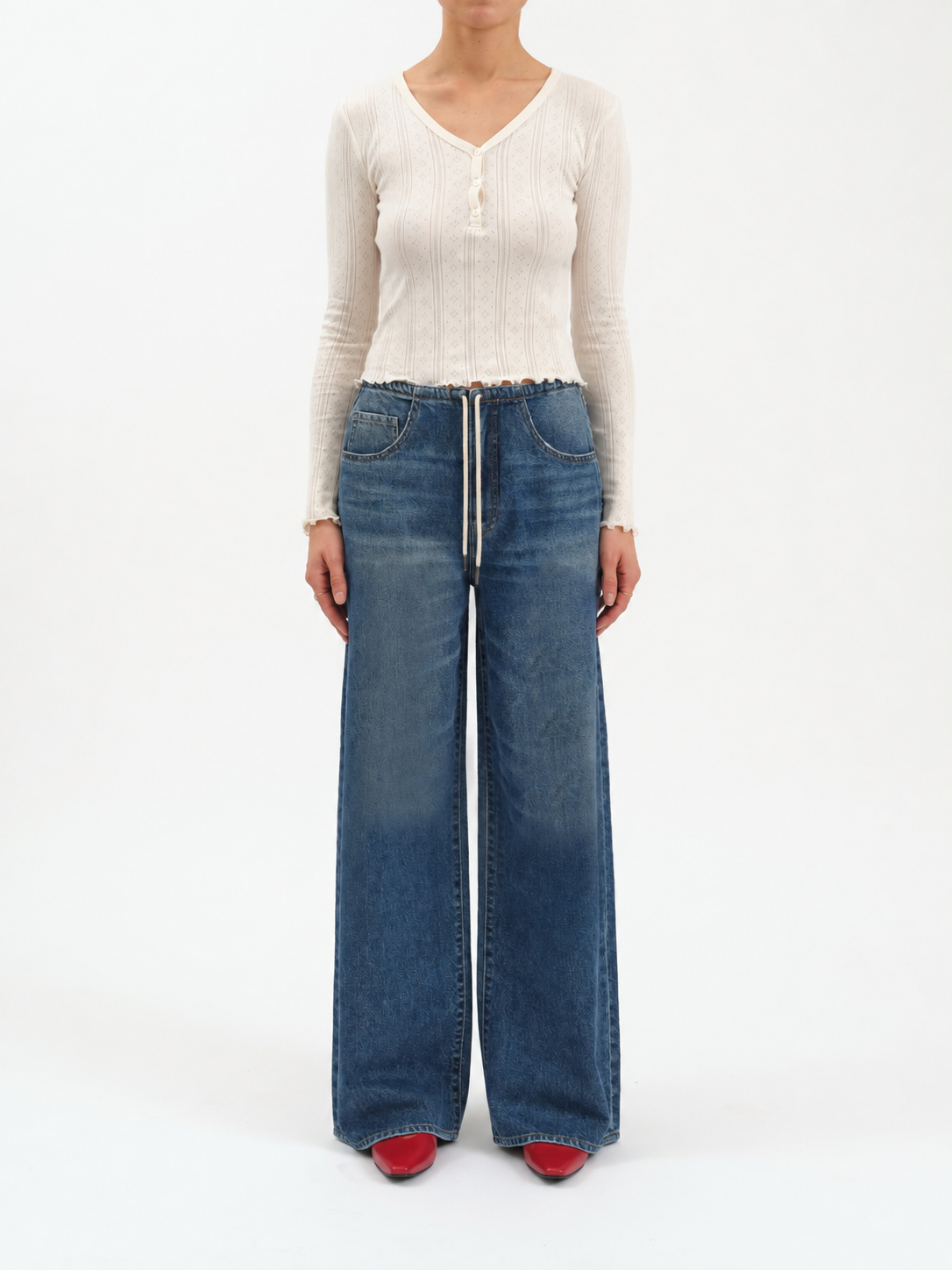 Madison Mid Rise Wide Leg in Vintage Blue