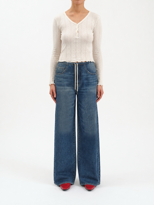 Madison Mid Rise Wide Leg in Vintage Blue