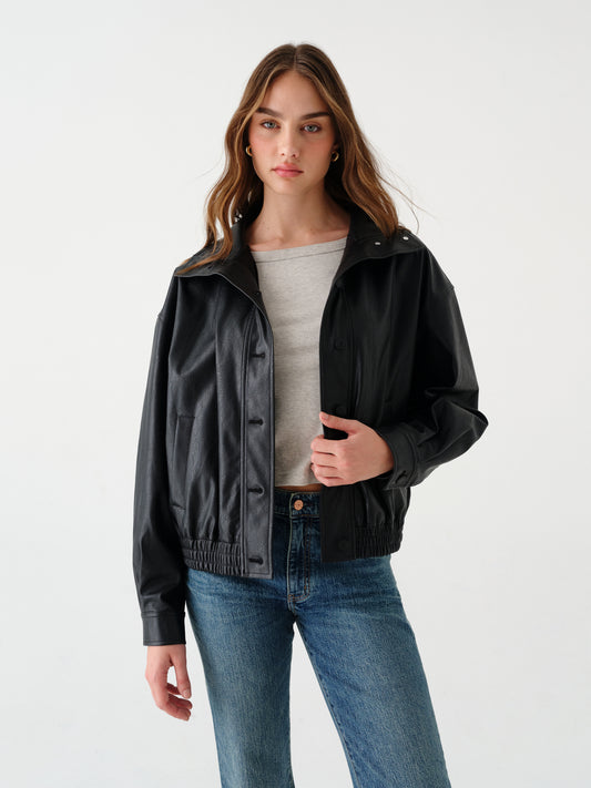 Phantom Funnel Neck Jacket in Black