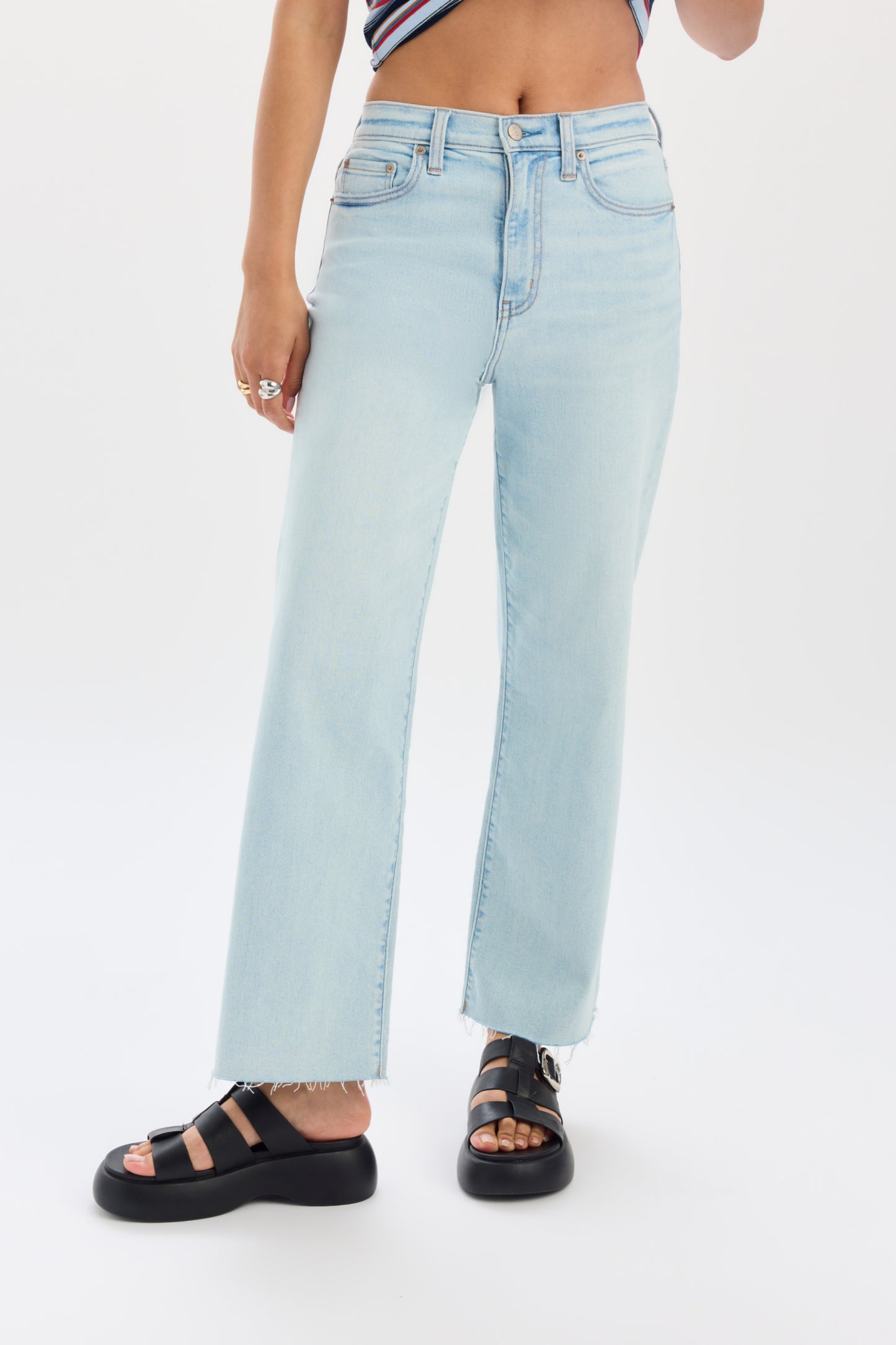 Pleaser High Rise Wide Ankle in Detour