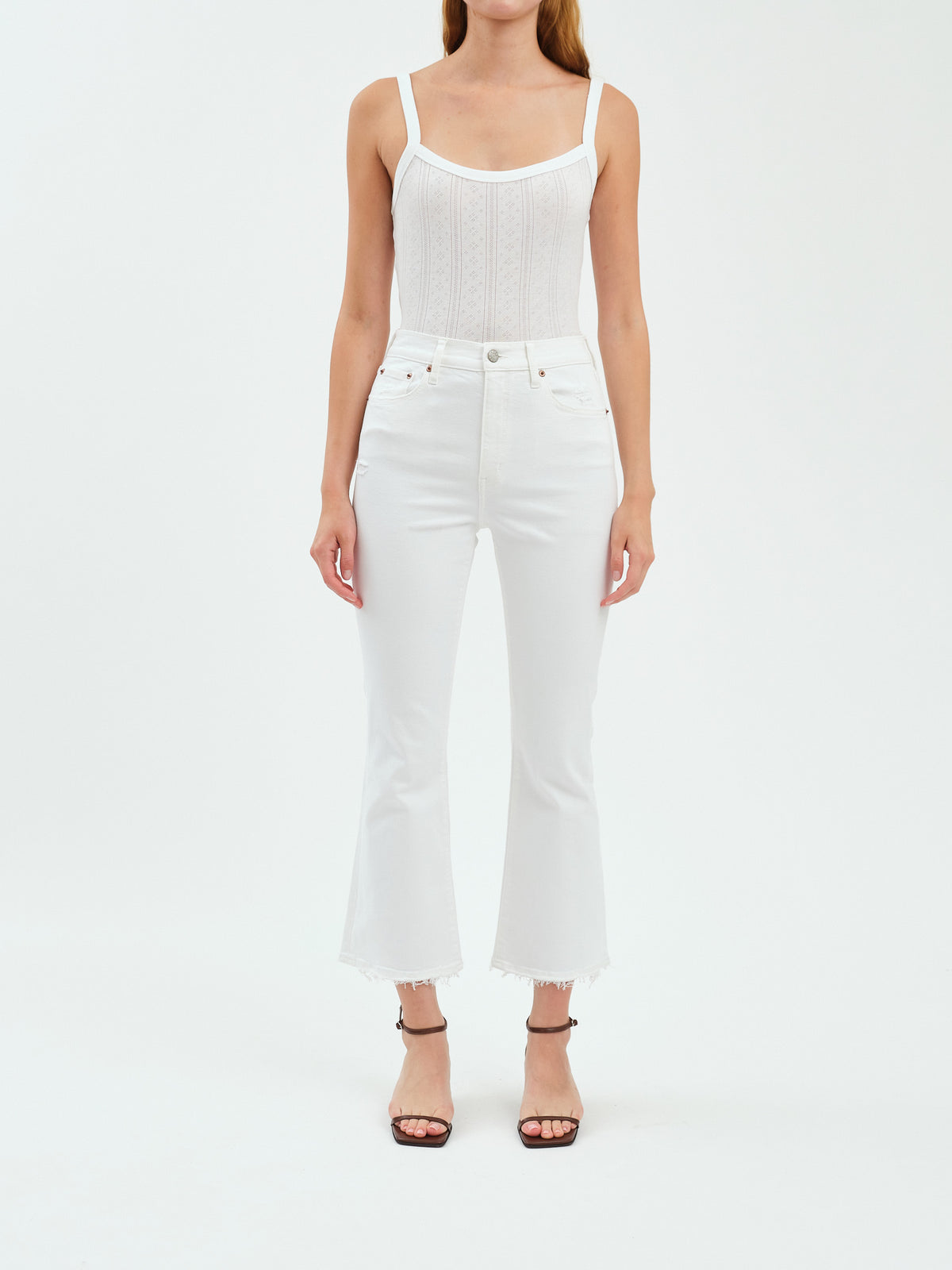 Shy Girl Crop Flare in Marshmallow Vintage