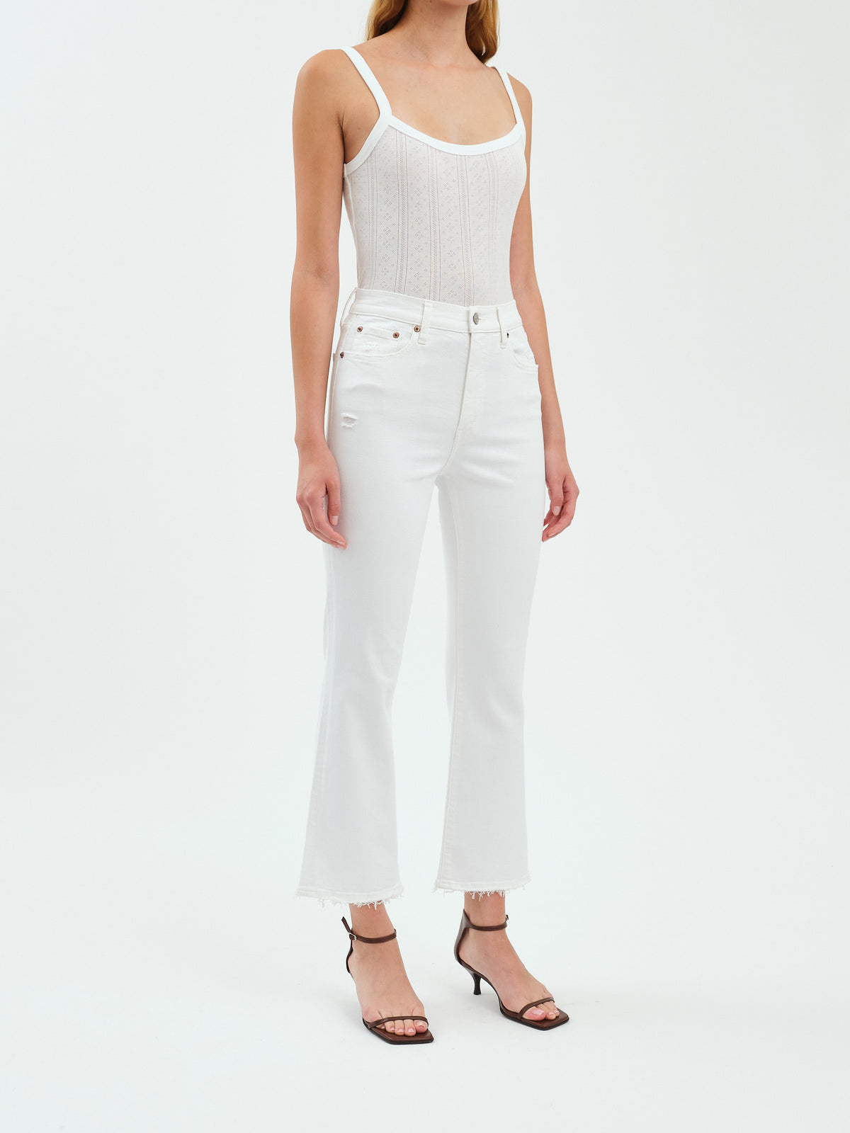 Shy Girl Crop Flare in Marshmallow Vintage
