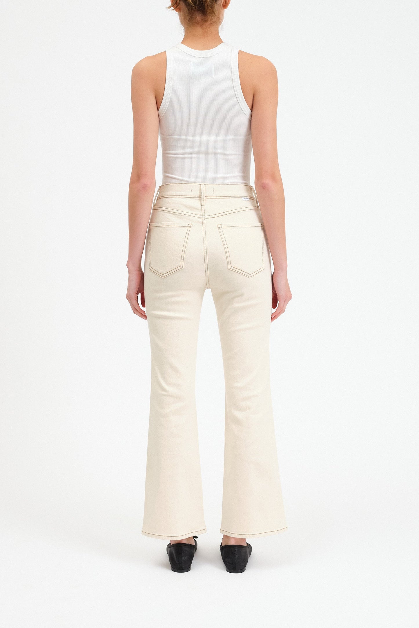 Soho High Rise Ankle Flare in Oat Milk