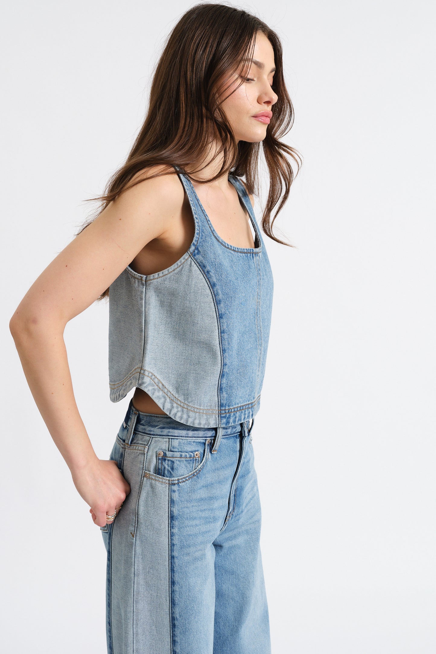 Solana Sleeveless Top in Coast