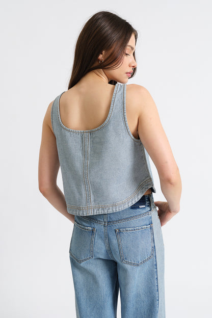 Solana Sleeveless Top in Coast