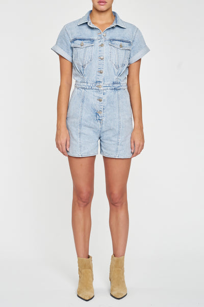 Topanga Romper Short Sleeve in Dolphin – Daze Denim