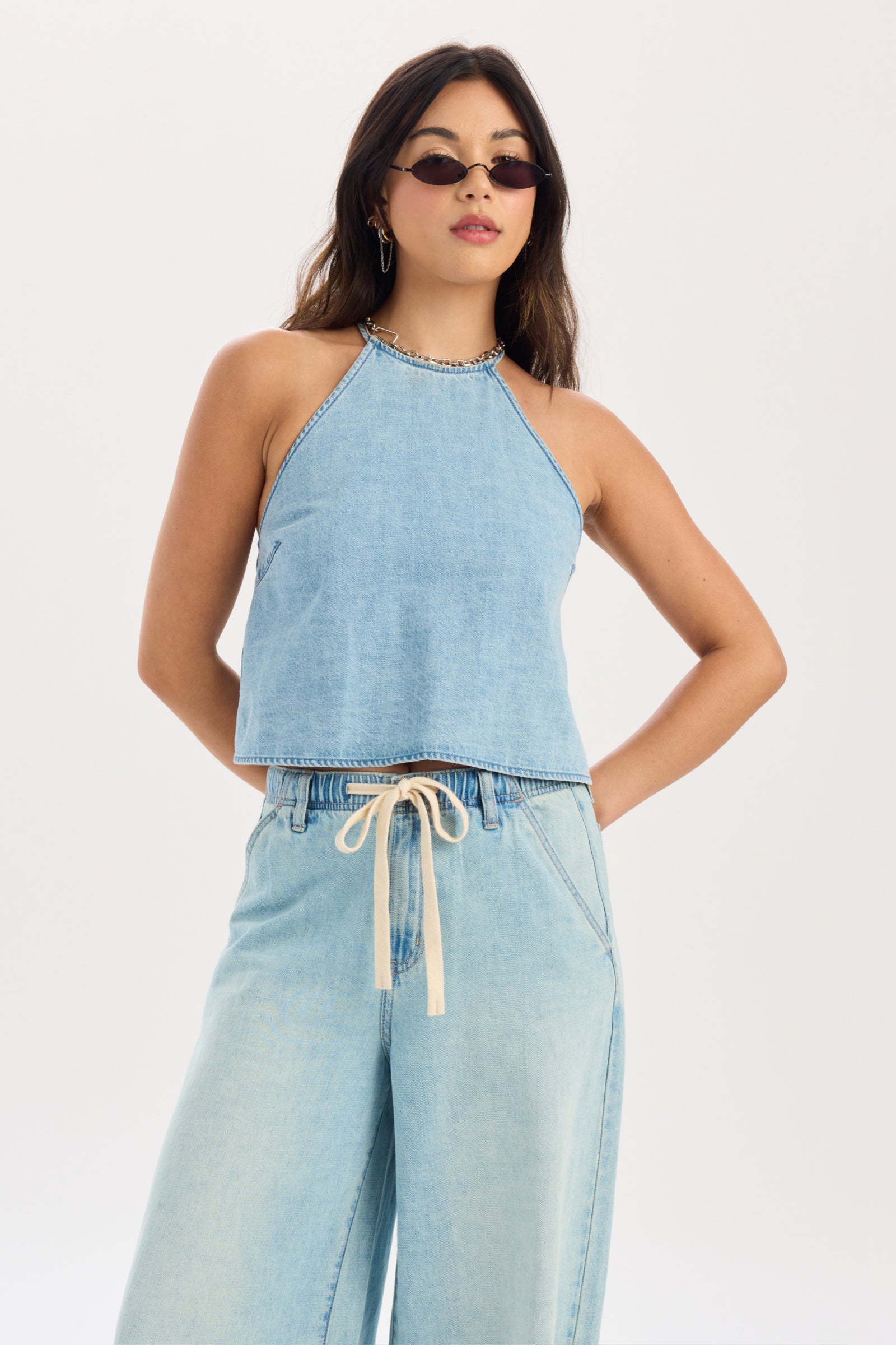 Tulip Halter Top in Coastal Haze – Daze Denim