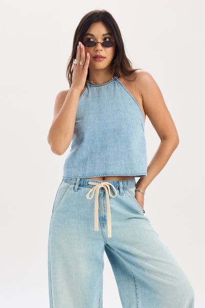 Tulip Halter Top in Coastal Haze – Daze Denim