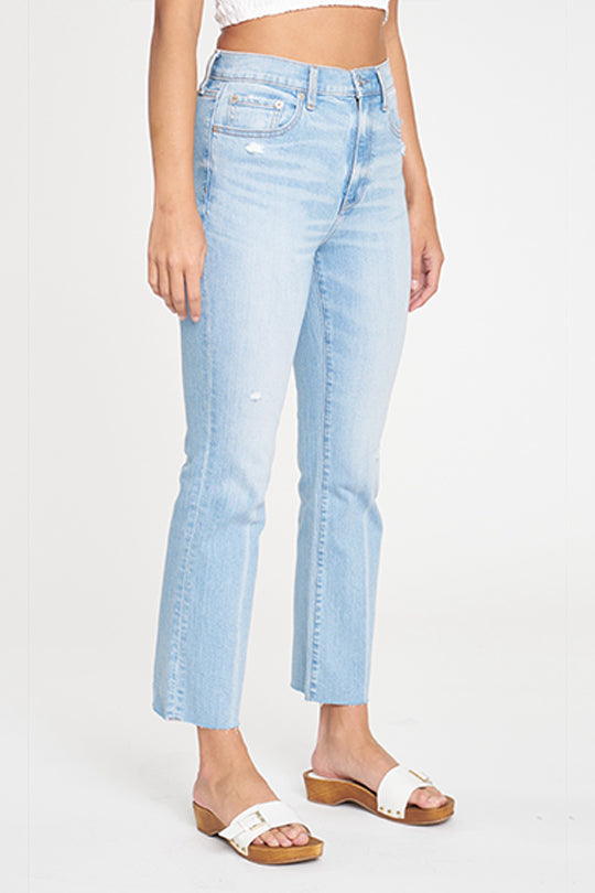 Daze Shy Girl - Light Wash Ripped Jeans - Cropped Flared Jeans - Lulus