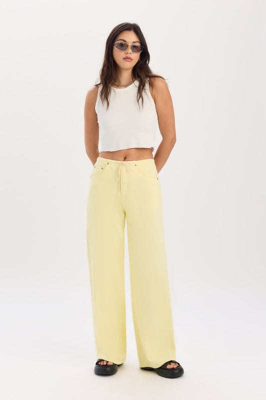 Madison Mid Rise Wide Leg in Sunny