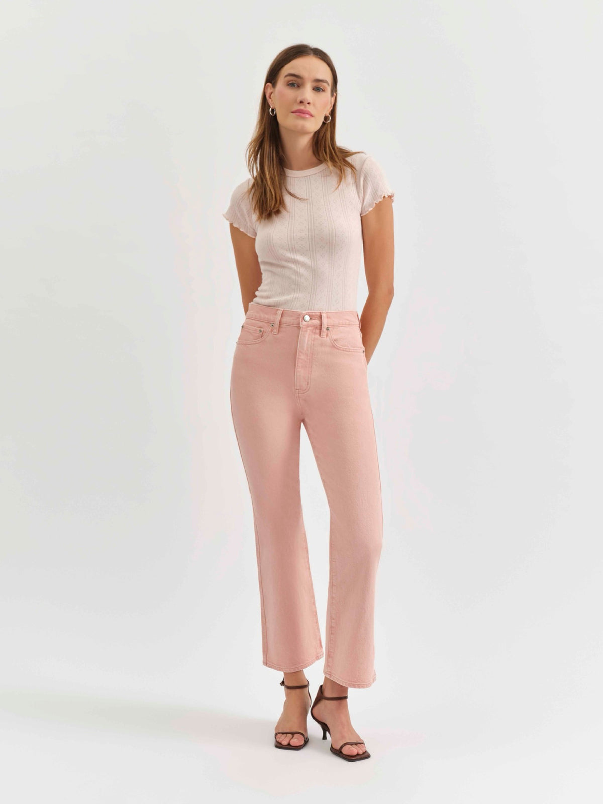 Soho High Rise Ankle Flare in Rosewater